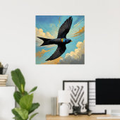 Efforless Wanderer: Farbenfroher Vogelportait Poster (Heimbüro)