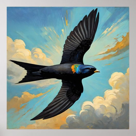 Efforless Wanderer: Farbenfroher Vogelportait Poster (Vorne)