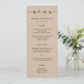 Eforless Script Menu Card Kraft Menükarte (Stehend Vorderseite)