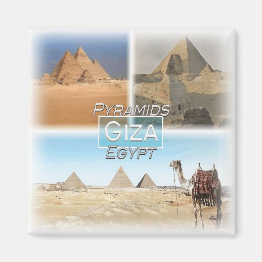 EG0063 Afrika, Ägypten, Kairo, Giza-Pyramide, Kühl Magnet (Vorne)