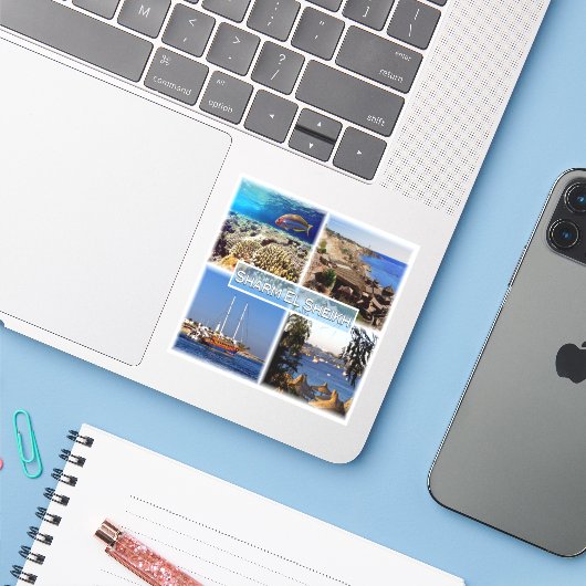 EG Ägypten - Sharm El Sheikh - Rotes Meer - Aufkleber (Laptop mit iPhone)