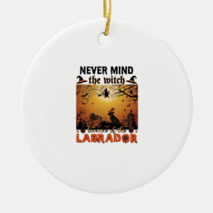 Egal Hexe Vorsicht Labrador Halloween Hund Kürbis Keramik Ornament