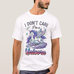 Egal Ich Bin Einhorn Flügel Wolken T-Shirt