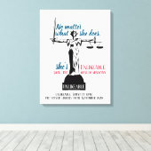 Egal, was sie tut, sie ist politisch unsympathisch leinwanddruck (Insitu (Holzboden))