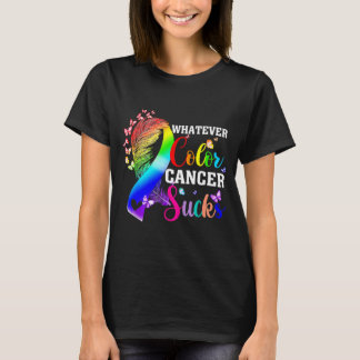 Egal welche Farbe Krebs saugt Bewusstseinsfarbe T-Shirt