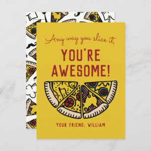 Egal, wie Sie es schneiden Pizza Postkarte Größe V