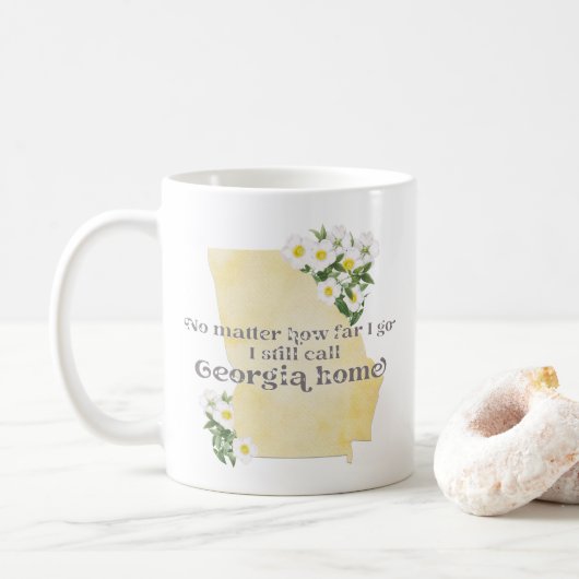 Egal wie weit ich gehe, rufe ich immer noch Georgi Kaffeetasse (Mit Donut)