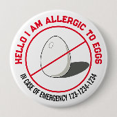 Egg Allergisches Abzeichen Button (Vorderseite)