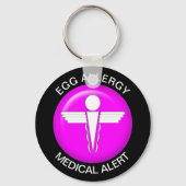 Egg Allergy Medical Alert Pink Schlüsselanhänger (Vorderseite)
