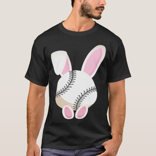 Egg Baseball Rabbit Bunny Ears Funny Easter Day Pl T-Shirt (Vorderseite)