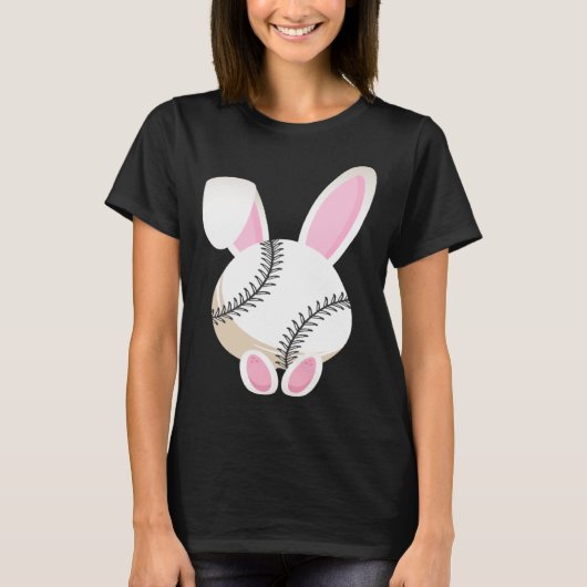 Egg Baseball Rabbit Bunny Ears Funny Easter Day Pl T-Shirt (Vorderseite)