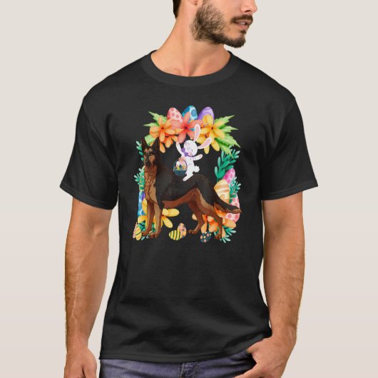 Egg Basket Kaninchen Reiten wird Deutschland Hund  T-Shirt (Vorderseite)