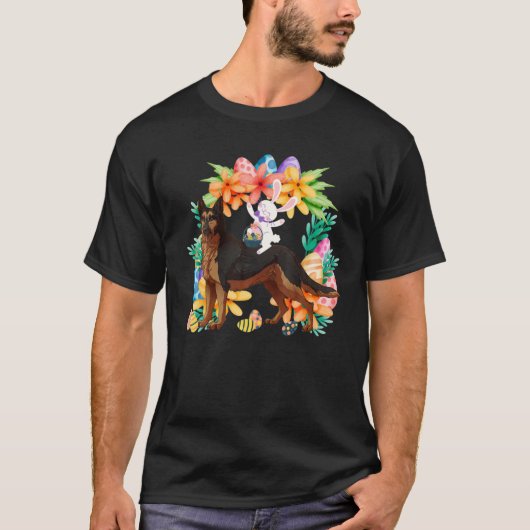 Egg Basket Kaninchen Reiten wird Deutschland Hund  T-Shirt (Vorderseite)