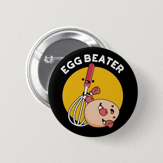 Egg Beater Funny Boxing Pub Dark BG Button (Vorne & Hinten)