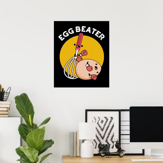 Egg Beater Funny Boxing Pub Dark BG Poster (Heimbüro)