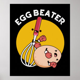 Egg Beater Funny Boxing Pub Dark BG Poster