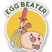 Egg Beater Funny Boxing Puff Aufkleber (Vorderseite)