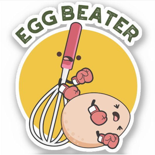 Egg Beater Funny Boxing Puff Aufkleber (Vorderseite)