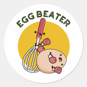 Egg Beater Funny Boxing Puff Runder Aufkleber