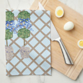 Egg Blue Chinoiserie Ginger Jar Jars Topiary Geschirrtuch (Viertel Falte)