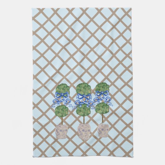 Egg Blue Chinoiserie Ginger Jar Jars Topiary  Geschirrtuch (Vertikal)