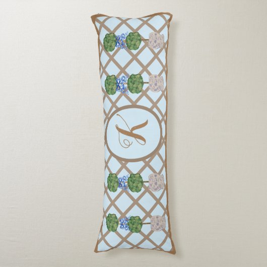 Egg Blue Chinoiserie Ginger Jar Jars Topiary Seitenschläferkissen (Vorderseite Vertikal)