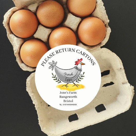 Egg Carton Label customize egg box free range Runder Aufkleber