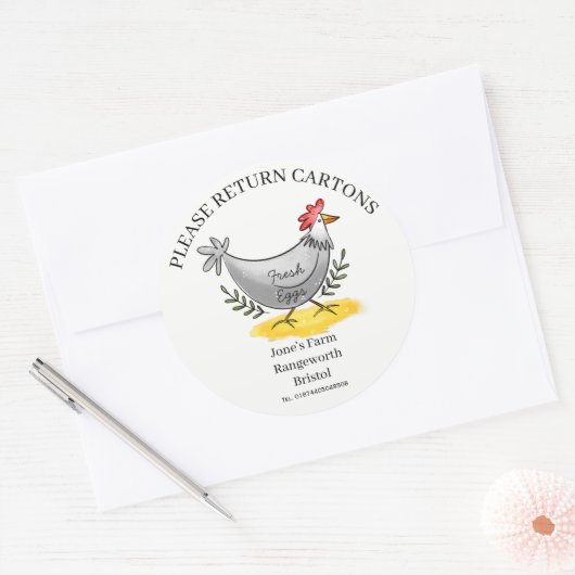 Egg Carton Label customize egg box free range Runder Aufkleber (Umschlag)