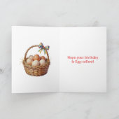 Egg-cellent Birthday | Funny Chicken Pun Karte (Innenseite)