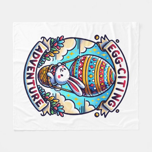 Egg-Citing Adventure Fleecedecke (Vorderseite (Horizontal))