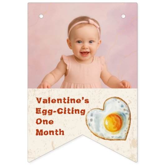 EGG-CITING BBQ BABY BIRTHDAY WIMPELKETTE (Dritte Fahne)