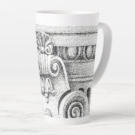 EGG & DART hohe Latte-Tasse Milchtasse (Rechte Ecke)