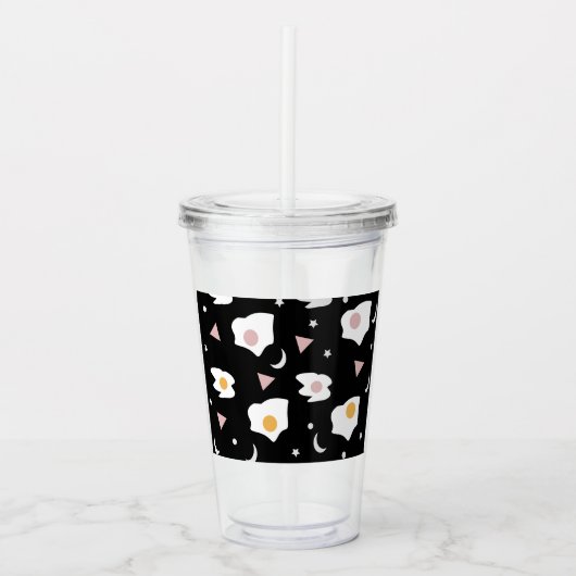 Egg Dinner Moon Confetti Muster Acryltrinkbecher (Vorderseite)