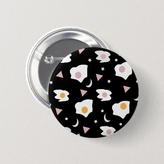 Egg Dinner Moon Confetti Muster Button (Vorne & Hinten)