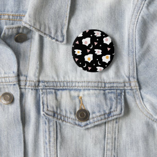 Egg Dinner Moon Confetti Muster Button