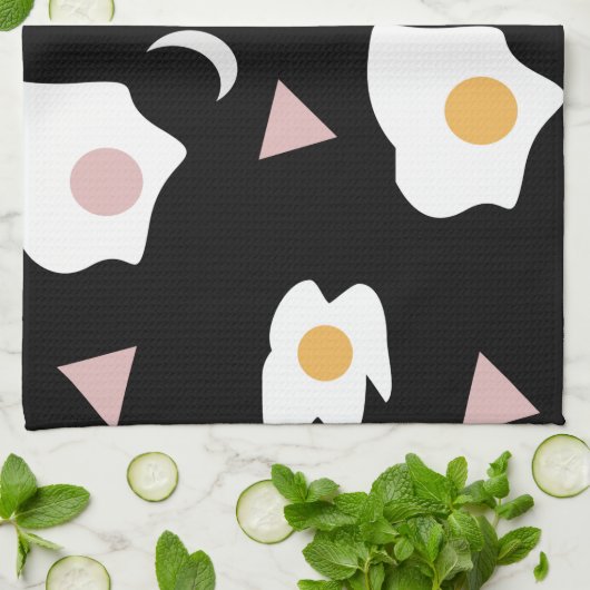 Egg Dinner Moon Confetti Muster Geschirrtuch (Gefaltet)