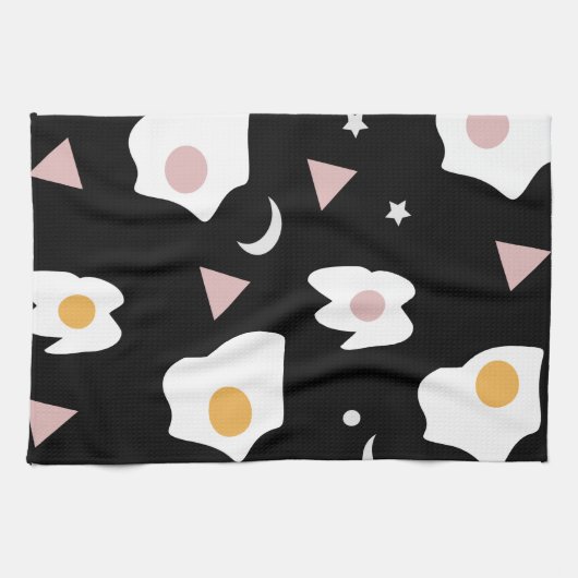 Egg Dinner Moon Confetti Muster Geschirrtuch (Horizontal)