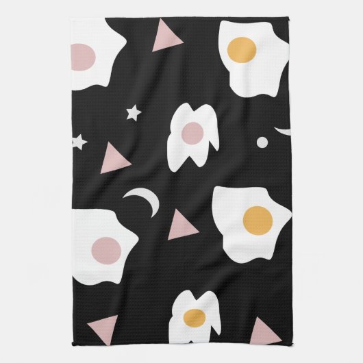 Egg Dinner Moon Confetti Muster Geschirrtuch (Vertikal)