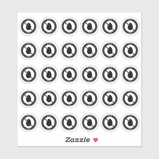 Egg Free Wedding Place Card Mini Food Allergy Aufkleber (Blatt)