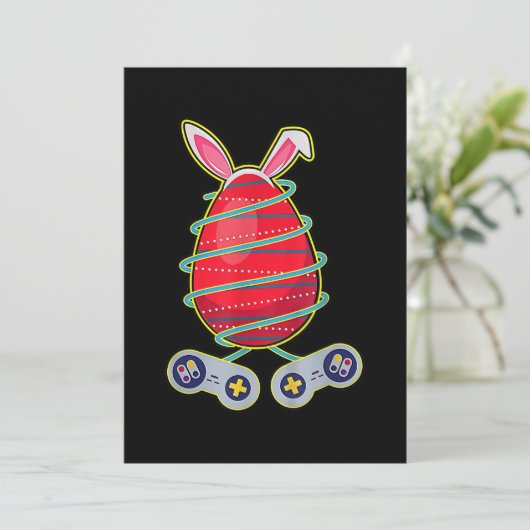 Egg Game Controller Funny Oster Einladung (Stehend Vorderseite)