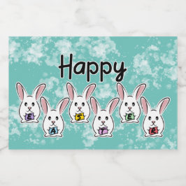 Egg Gestaltete Osterkaninchen Alkoholflaschenetikett