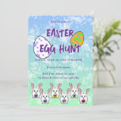 Egg Gestaltete Osterkaninchen Einladung (Stehend Vorderseite)