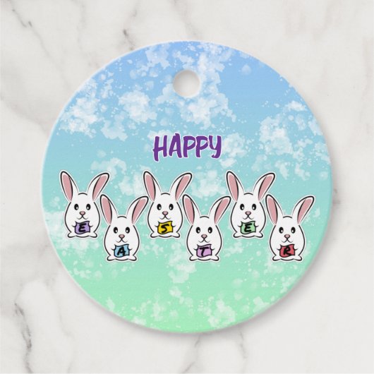 Egg Gestaltete Osterkaninchen Geschenkanhänger (Vorderseite)