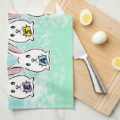 Egg Gestaltete Osterkaninchen Geschirrtuch (Viertel Falte)