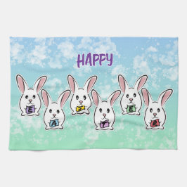 Egg Gestaltete Osterkaninchen Geschirrtuch