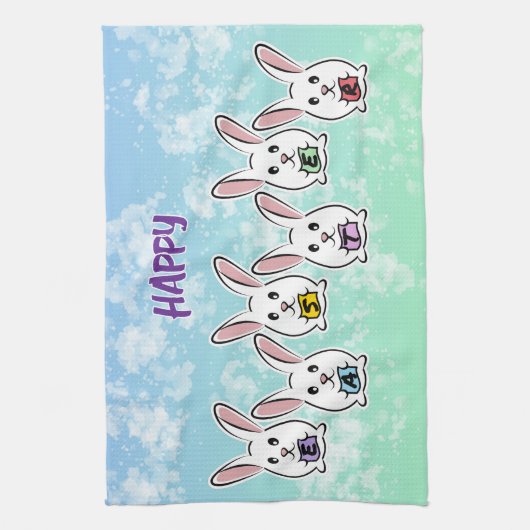 Egg Gestaltete Osterkaninchen Geschirrtuch (Vertikal)