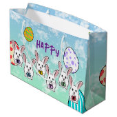 Egg Gestaltete Osterkaninchen Große Geschenktüte (Rückseite Schrägansicht)