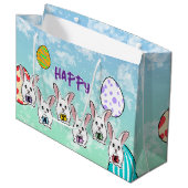 Egg Gestaltete Osterkaninchen Große Geschenktüte (Vorderseite Schrägansicht)