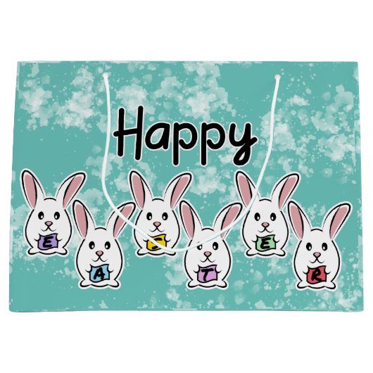 Egg Gestaltete Osterkaninchen Große Geschenktüte (Vorderseite)