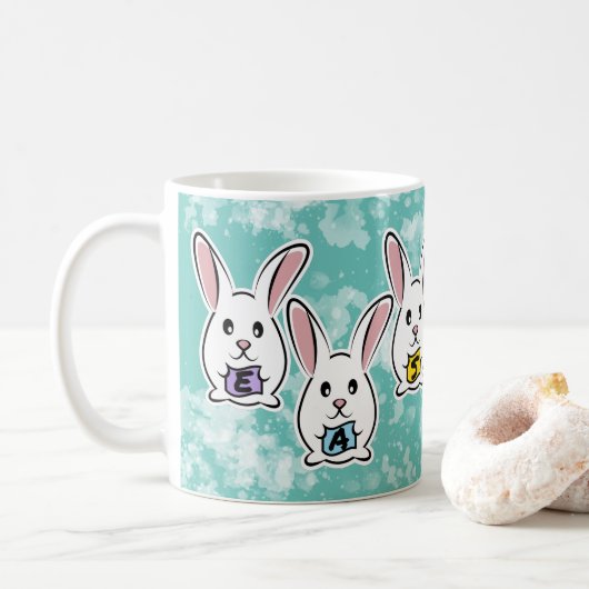 Egg Gestaltete Osterkaninchen Kaffeetasse (Mit Donut)
